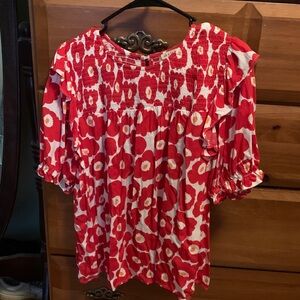 JODIFL Red Floral Blouse